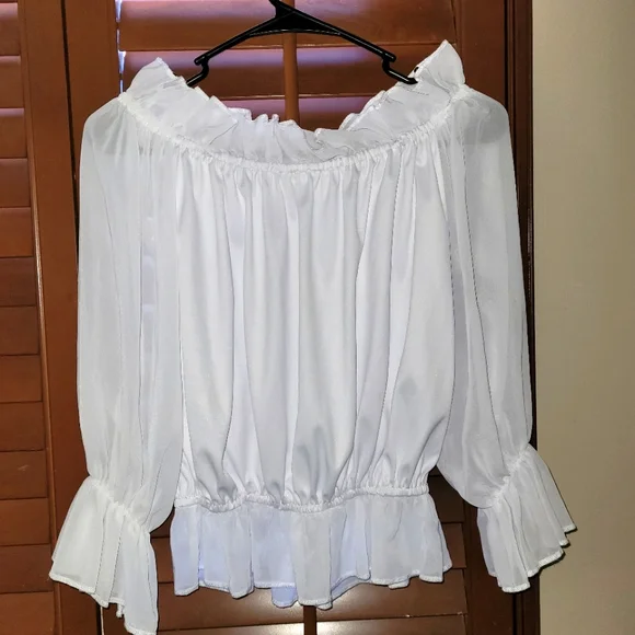 White Ruffle Blouse - Picture 1 of 1